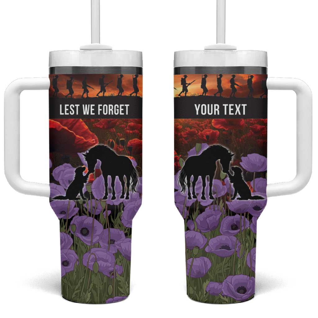 Personalised ANZAC Day Tumbler With Handle Remembering the Animals of War
