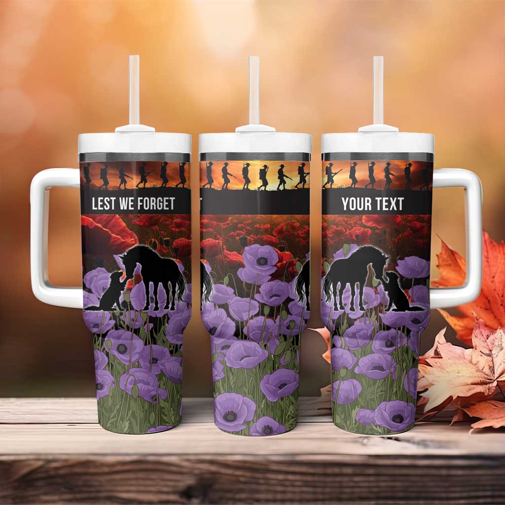 Personalised ANZAC Day Tumbler With Handle Remembering the Animals of War