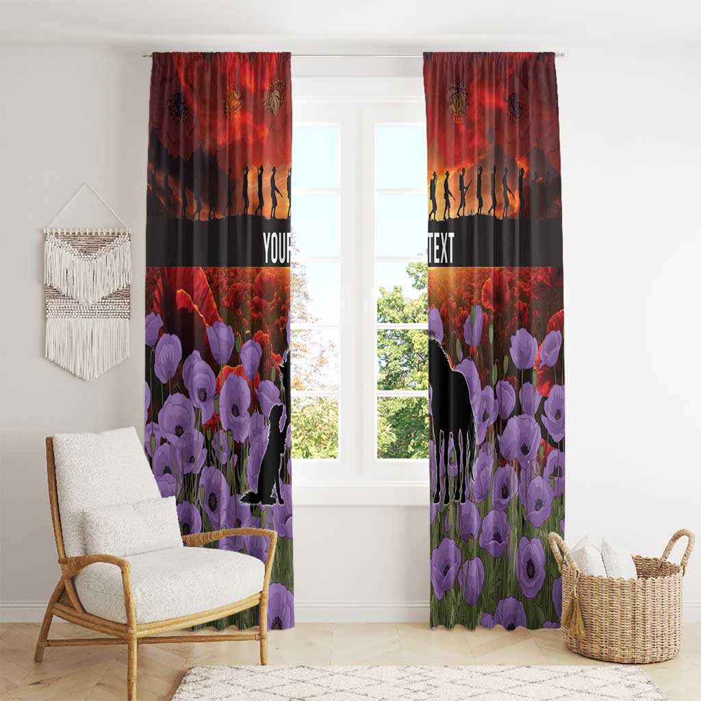 Personalised ANZAC Day Window Curtain Remembering the Animals of War