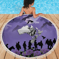 ANZAC Day Beach Blanket Lest We Forget the Animals Too