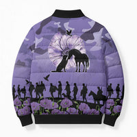 ANZAC Day Bomber Puffer Jacket Lest We Forget the Animals Too