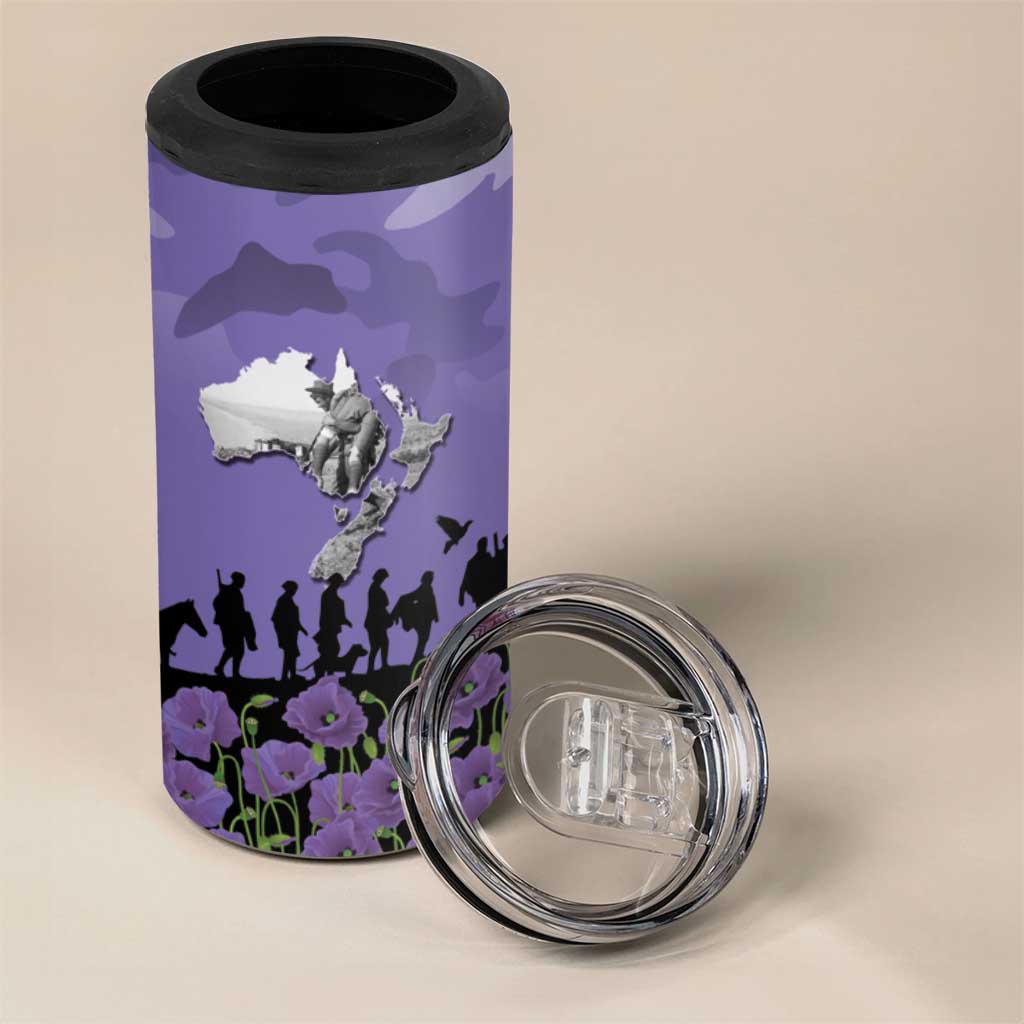 ANZAC Day 4 in 1 Can Cooler Tumbler Lest We Forget the Animals Too
