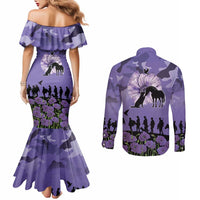 ANZAC Day Couples Matching Mermaid Dress and Long Sleeve Button Shirt Lest We Forget the Animals Too