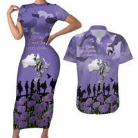 ANZAC Day Couples Matching Short Sleeve Bodycon Dress and Hawaiian Shirt Lest We Forget the Animals Too