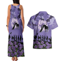 ANZAC Day Couples Matching Tank Maxi Dress and Hawaiian Shirt Lest We Forget the Animals Too LT19 - Polynesian Pride