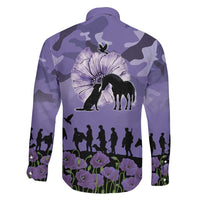 ANZAC Day Family Matching Off The Shoulder Long Sleeve Dress and Hawaiian Shirt Lest We Forget the Animals Too LT19 - Polynesian Pride
