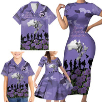 ANZAC Day Family Matching Short Sleeve Bodycon Dress and Hawaiian Shirt Lest We Forget the Animals Too LT19 - Polynesian Pride
