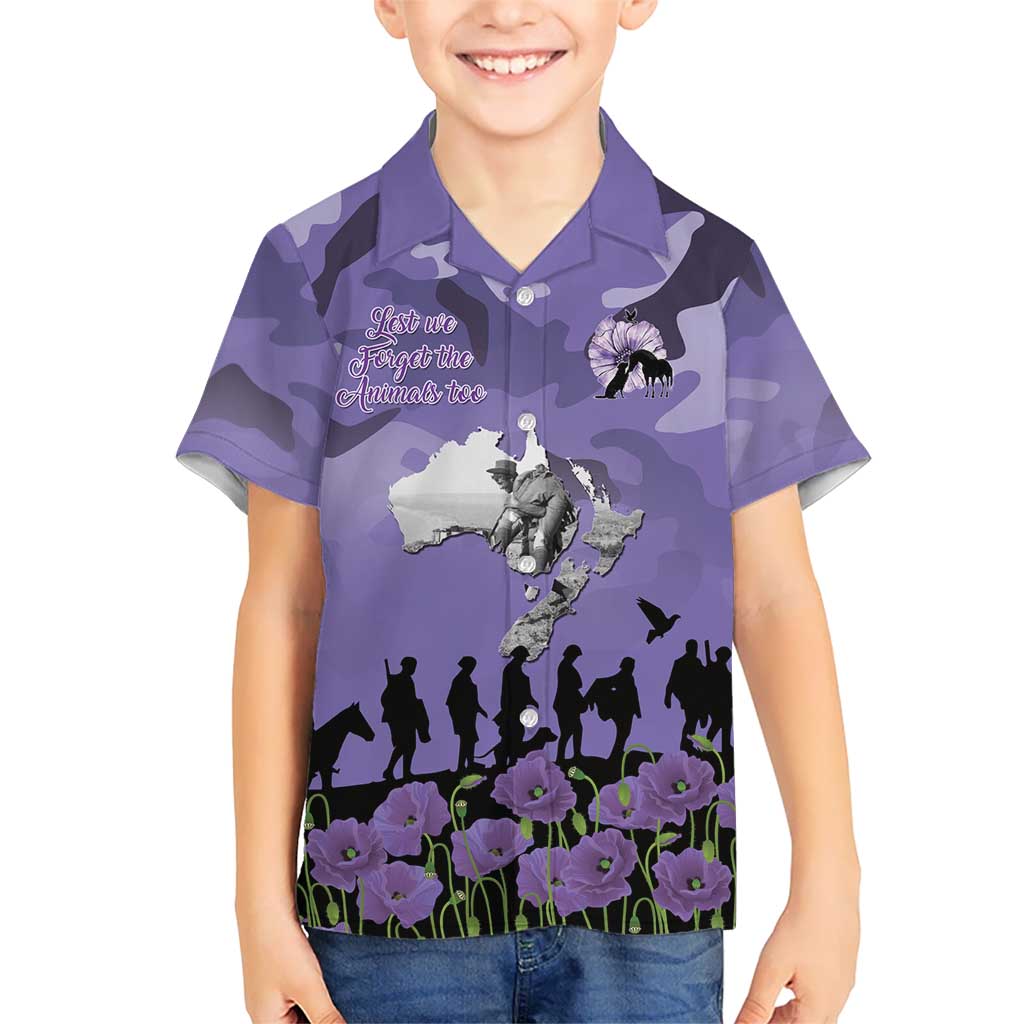 ANZAC Day Family Matching Summer Maxi Dress and Hawaiian Shirt Lest We Forget the Animals Too