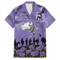 ANZAC Day Family Matching Tank Maxi Dress and Hawaiian Shirt Lest We Forget the Animals Too LT19 Dad's Shirt - Short Sleeve Purple - Polynesian Pride
