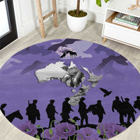 ANZAC Day Round Carpet Lest We Forget the Animals Too