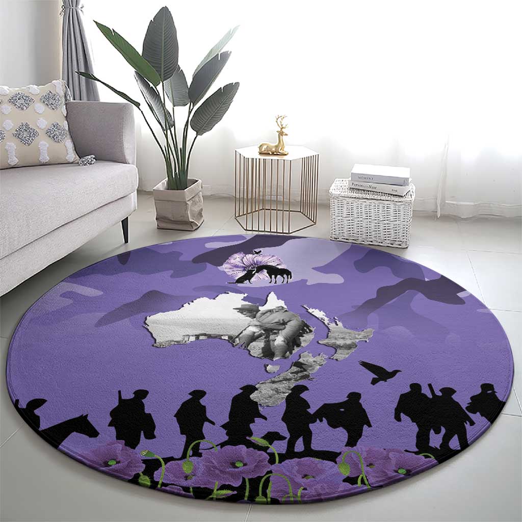 ANZAC Day Round Carpet Lest We Forget the Animals Too