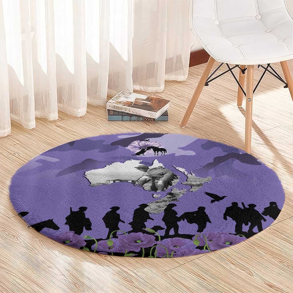 ANZAC Day Round Carpet Lest We Forget the Animals Too
