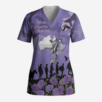 ANZAC Day Scrub Top Lest We Forget the Animals Too