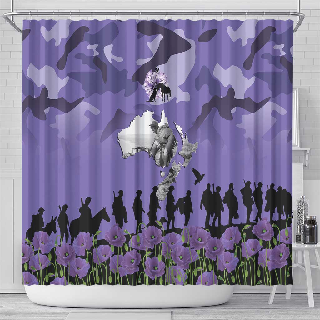 ANZAC Day Shower Curtain Lest We Forget the Animals Too