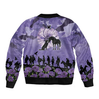 ANZAC Day Sleeve Zip Bomber Jacket Lest We Forget the Animals Too