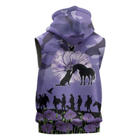 ANZAC Day Sleeveless Hoodie Lest We Forget the Animals Too