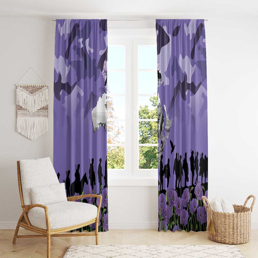 ANZAC Day Window Curtain Lest We Forget the Animals Too