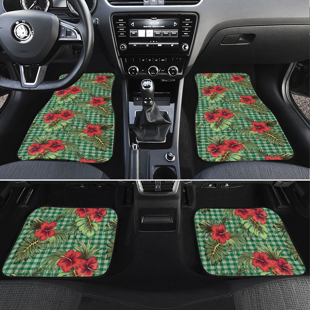 Vintage Hawaii Hibiscus Palaka Car Mats Green Color