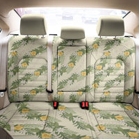 Hawaiian Pikake Maile Lei Back Car Seat Cover Tiare Hibiscus Kalo Palapalai Leaf Beige