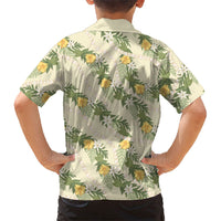 Hawaiian Pikake Maile Lei Hawaiian Shirt Tiare Hibiscus Kalo Palapalai Leaf Beige