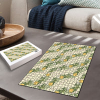 Hawaiian Pikake Maile Lei Puzzle Tiare Hibiscus Kalo Palapalai Leaf Beige