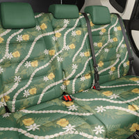 Hawaiian Pikake Maile Lei Back Car Seat Cover Tiare Hibiscus Kalo Palapalai Leaf Green
