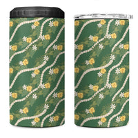Hawaiian Pikake Maile Lei 4 in 1 Can Cooler Tumbler Tiare Hibiscus Kalo Palapalai Leaf Green LT19 One Size: 16 oz Green - Polynesian Pride