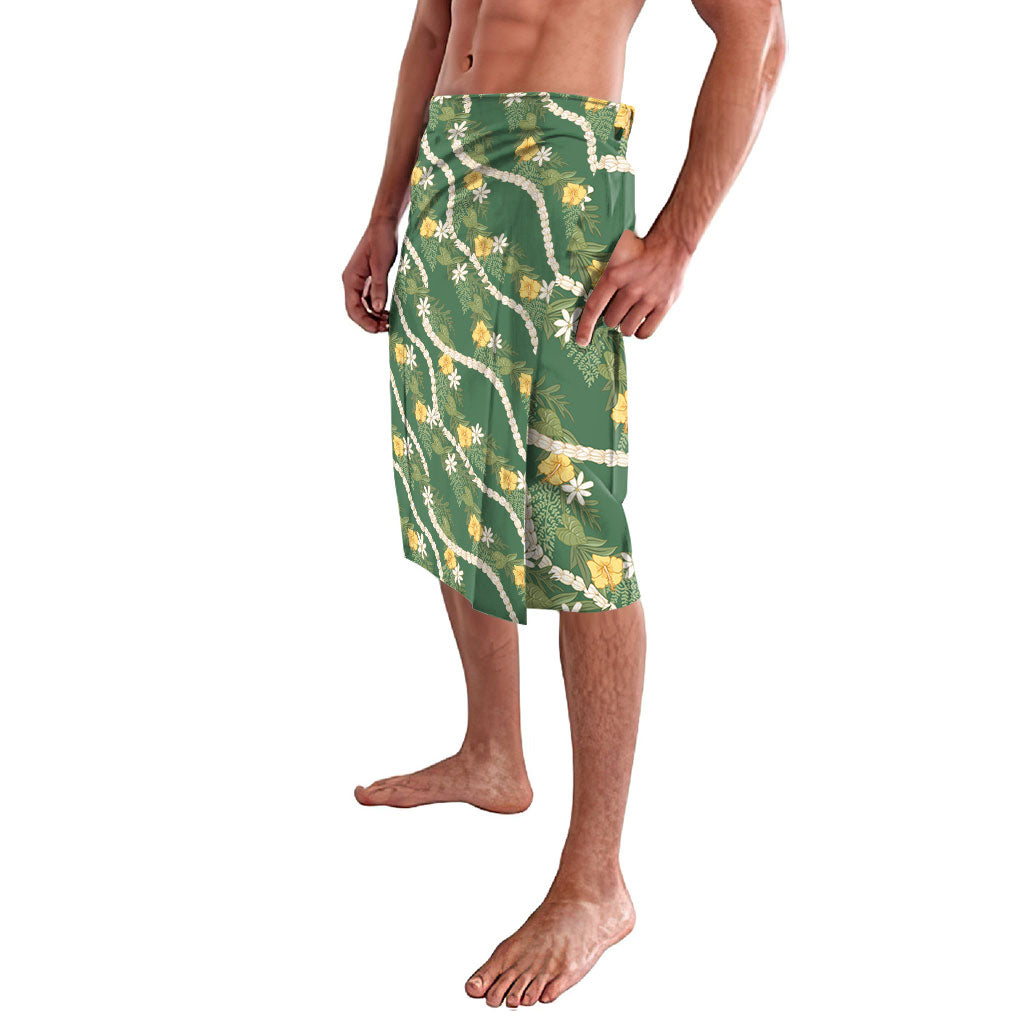 Hawaiian Pikake Maile Lei Lavalava Tiare Hibiscus Kalo Palapalai Leaf Green