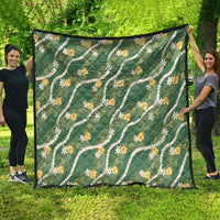 Hawaiian Pikake Maile Lei Quilt Tiare Hibiscus Kalo Palapalai Leaf Green