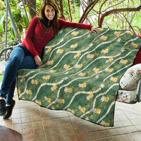 Hawaiian Pikake Maile Lei Quilt Tiare Hibiscus Kalo Palapalai Leaf Green