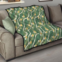 Hawaiian Pikake Maile Lei Quilt Tiare Hibiscus Kalo Palapalai Leaf Green