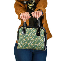 Hawaiian Pikake Maile Lei Shoulder Handbag Tiare Hibiscus Kalo Palapalai Leaf Green