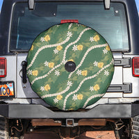 Hawaiian Pikake Maile Lei Spare Tire Cover Tiare Hibiscus Kalo Palapalai Leaf Green