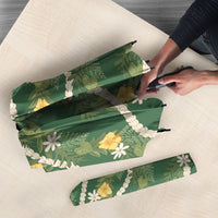 Hawaiian Pikake Maile Lei Umbrella Tiare Hibiscus Kalo Palapalai Leaf Green