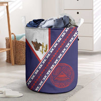 American Samoa Flag Day Laundry Basket Polynesian Tribal Tattoo Eagle Art