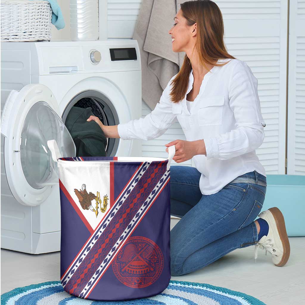 American Samoa Flag Day Laundry Basket Polynesian Tribal Tattoo Eagle Art