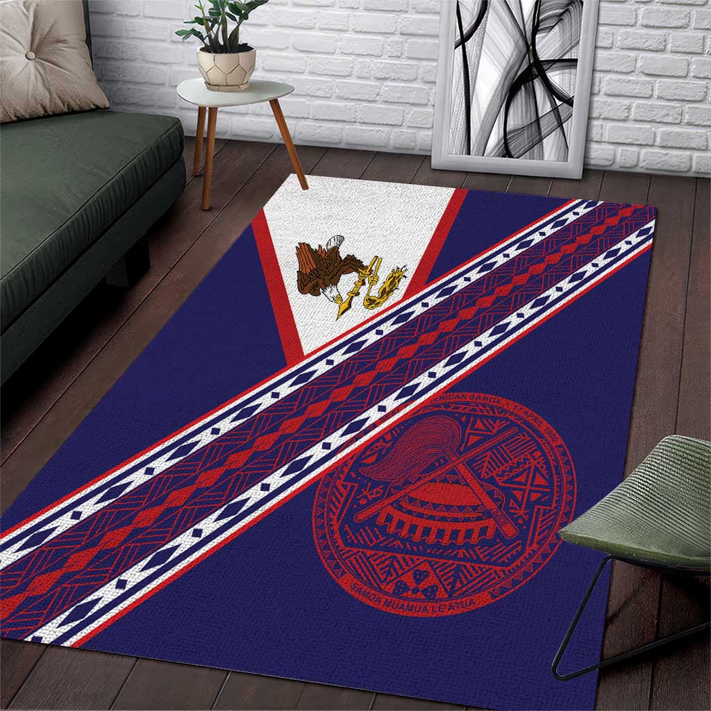 American Samoa Flag Day Area Rug Polynesian Tribal Tattoo Eagle Art