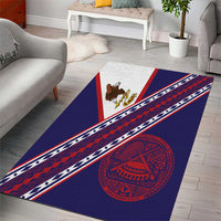 American Samoa Flag Day Area Rug Polynesian Tribal Tattoo Eagle Art