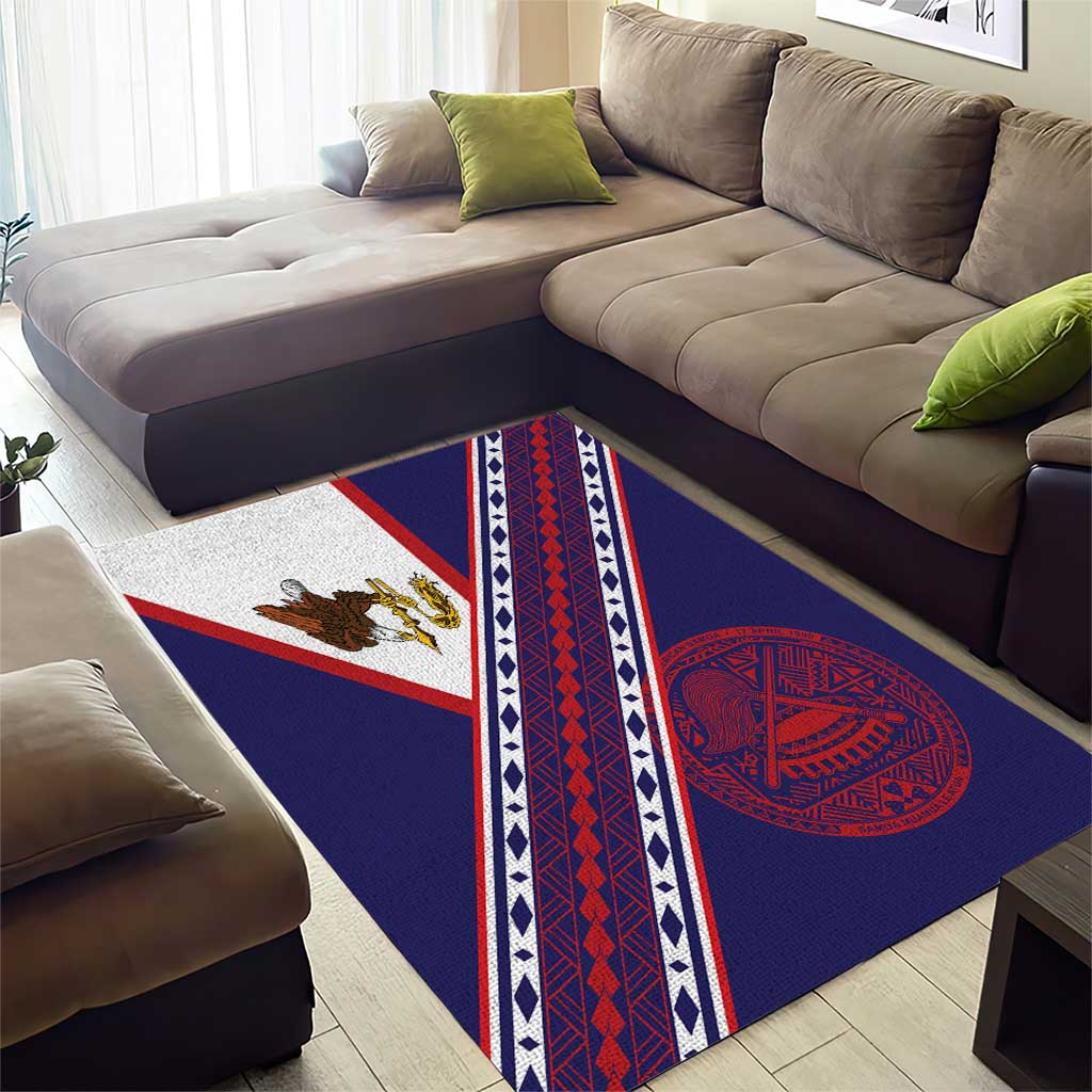 American Samoa Flag Day Area Rug Polynesian Tribal Tattoo Eagle Art