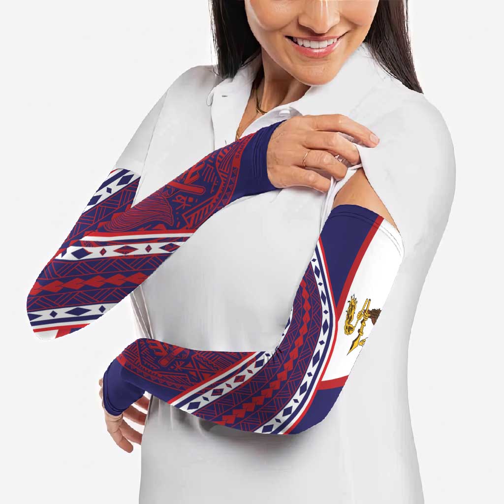 American Samoa Flag Day Arm Sleeves Polynesian Tribal Tattoo Eagle Art