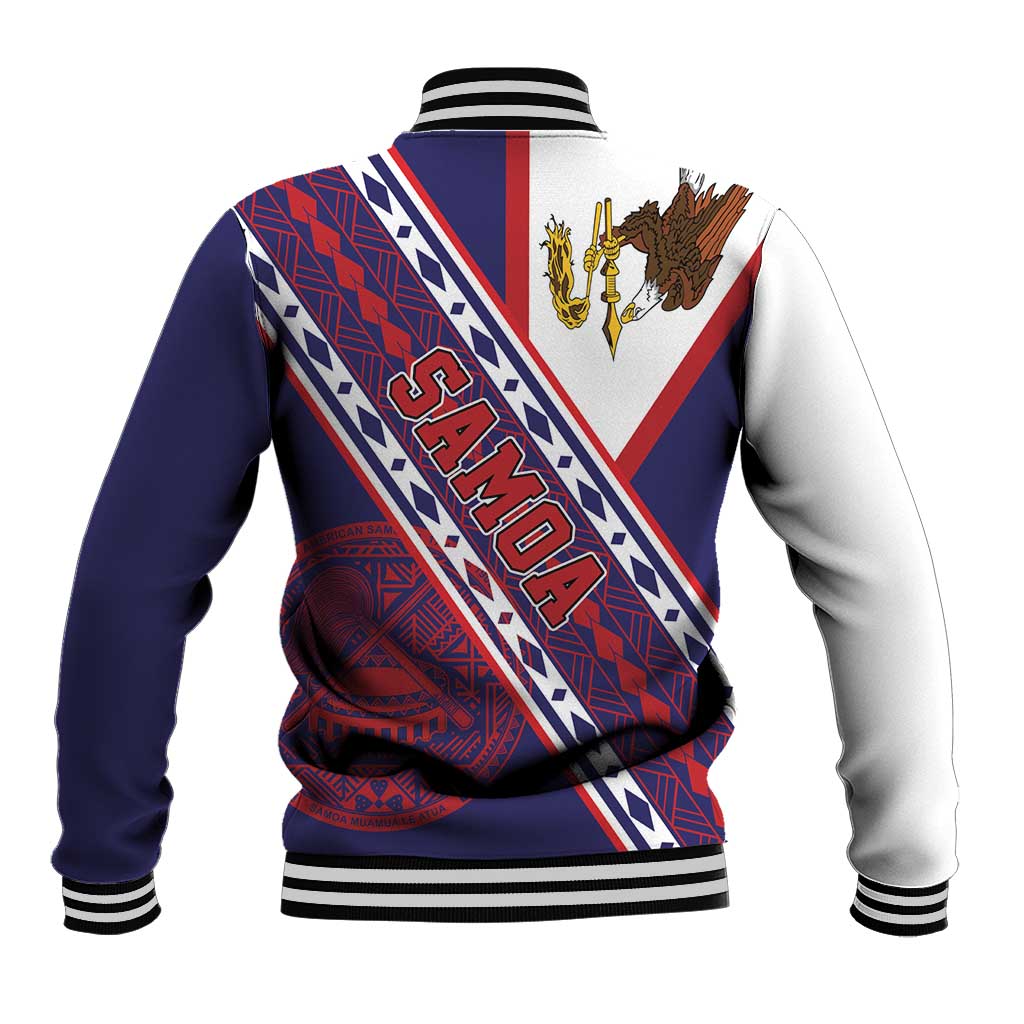 American Samoa Flag Day Baseball Jacket Polynesian Tribal Tattoo Eagle Art
