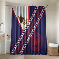 American Samoa Flag Day Bathroom Set Polynesian Tribal Tattoo Eagle Art