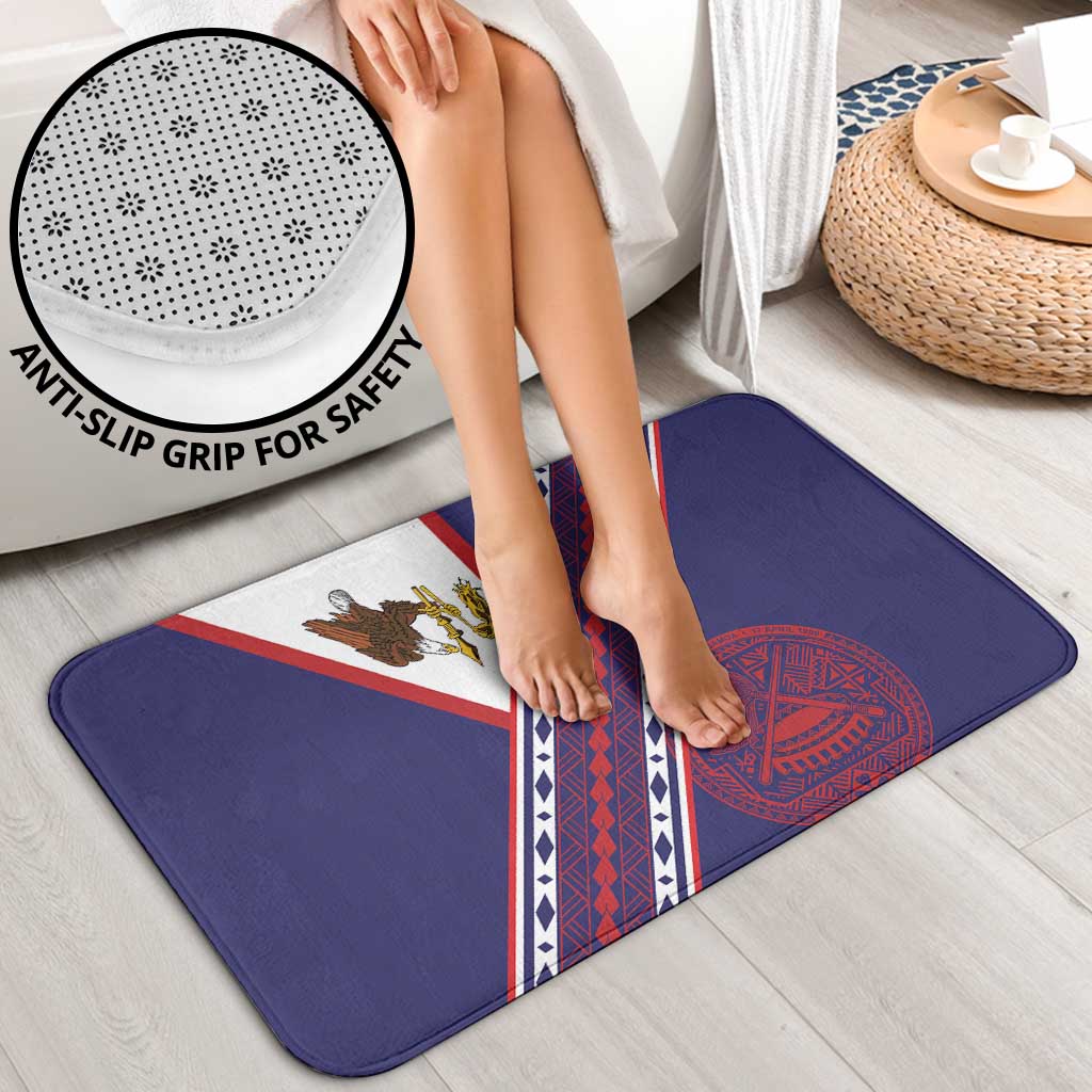 American Samoa Flag Day Bathroom Set Polynesian Tribal Tattoo Eagle Art