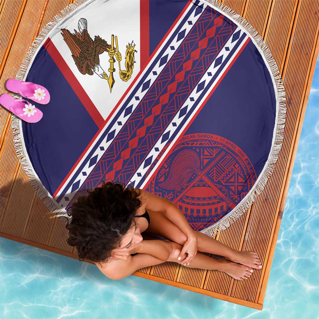 American Samoa Flag Day Beach Blanket Polynesian Tribal Tattoo Eagle Art