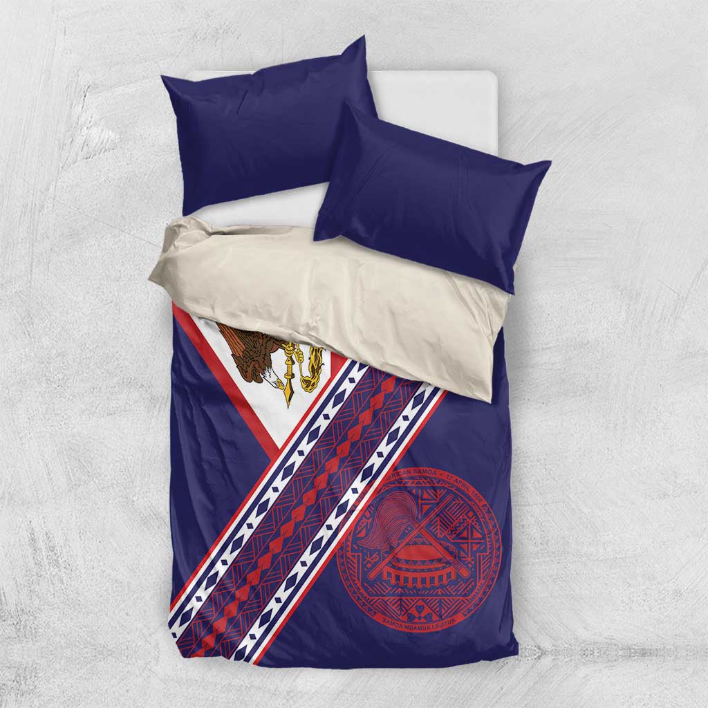 American Samoa Flag Day Bedding Set Polynesian Tribal Tattoo Eagle Art