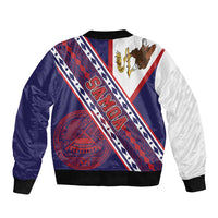 American Samoa Flag Day Bomber Jacket Polynesian Tribal Tattoo Eagle Art