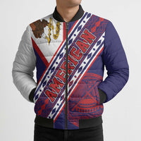 American Samoa Flag Day Bomber Puffer Jacket Polynesian Tribal Tattoo Eagle Art