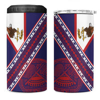 American Samoa Flag Day 4 in 1 Can Cooler Tumbler Polynesian Tribal Tattoo Eagle Art