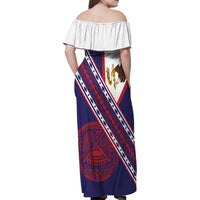 American Samoa Flag Day Family Matching Off Shoulder Maxi Dress and Hawaiian Shirt Polynesian Tribal Tattoo Eagle Art LT19 - Polynesian Pride
