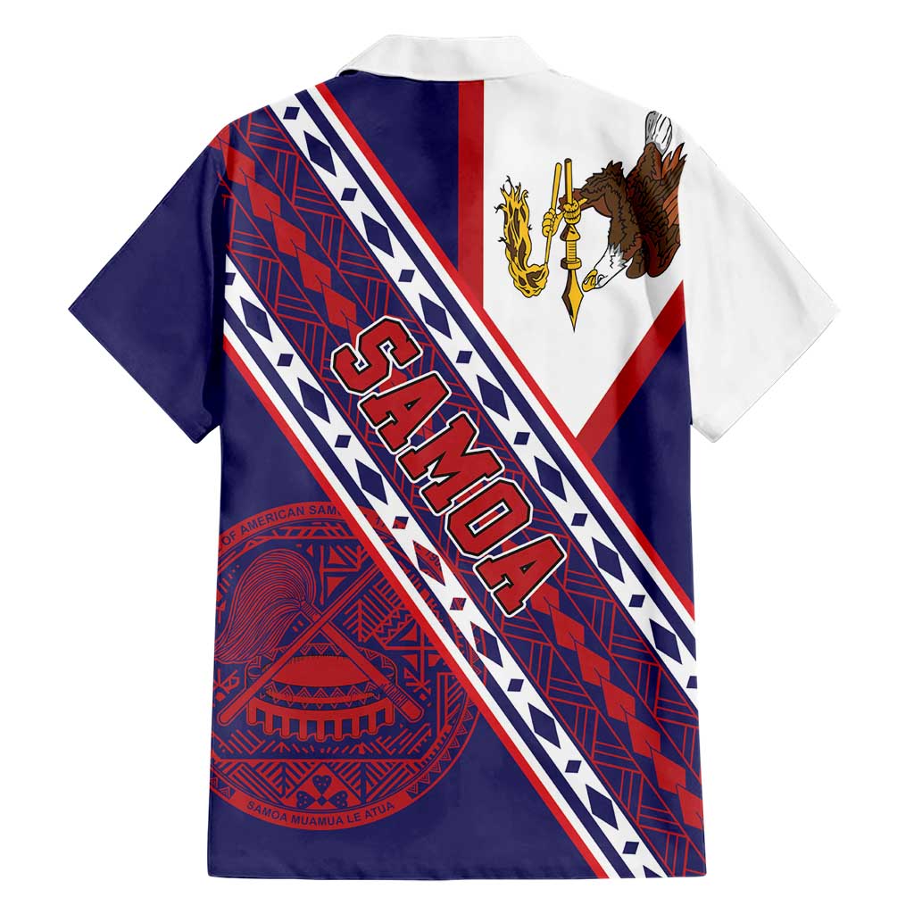 American Samoa Flag Day Family Matching Off Shoulder Short Dress and Hawaiian Shirt Polynesian Tribal Tattoo Eagle Art LT19 - Polynesian Pride